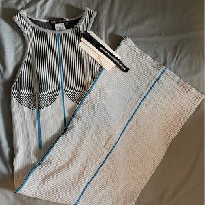 ZARA LIMITLESS CONTOUR COLLECTION FLATTERING STRIPPED DRESS